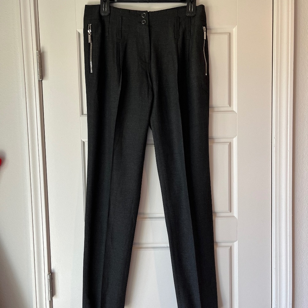 Michael by Michael Kors - 90s Look Stovepipe Pleated Dress Pants Grey Sz 4